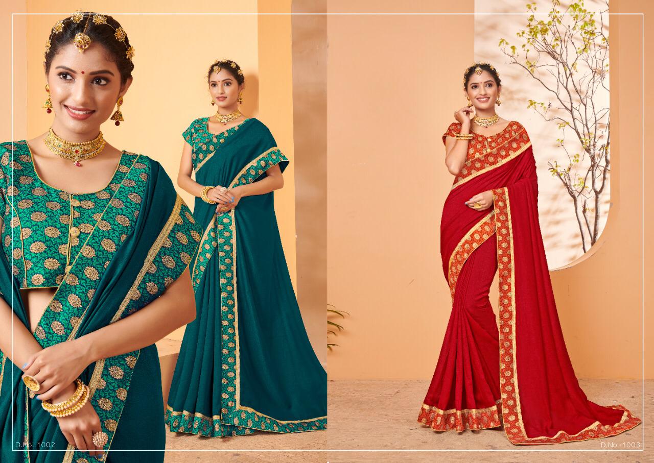 Saroj Natural Beauty Fancy Designer Festive Wear Vichitra Silk Saree Collection